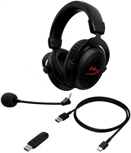 HyperX Cloud II Core Wireless Gaming Headphones, 53mm with Neodymium Magnets Dynamic Drivers, Electret Condenser Microphone, Bi - Directional, Noise - Cancelling Polar Pattern, Black | 6Y2G8AA - Vektra Computers LLC HyperX Cloud II Core Wireless Gaming Headphones, 53mm with Neodymium Magnets Dynamic Drivers, Electret Condenser Microphone, Bi - Directional, Noise - Cancelling Polar Pattern, Black | 6Y2G8AA - Vektra Computers LLC